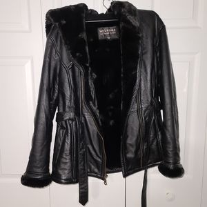 Plush Black Leather Jacket